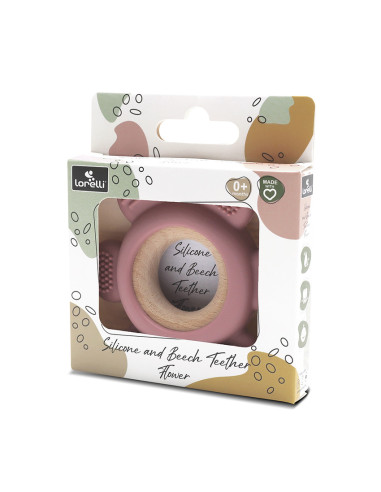 СИЛИКОНОВА ГРИЗАЛКА С БУК ЦВЕТЕ NATURAL DEEP PINK