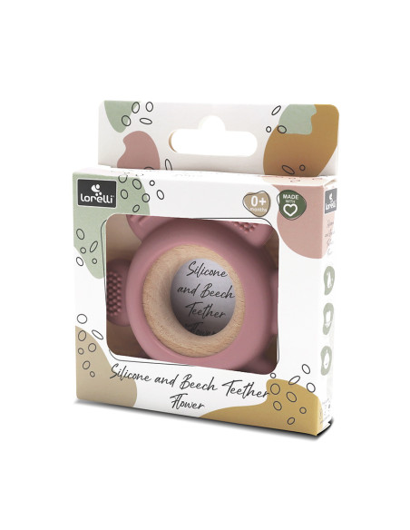 СИЛИКОНОВА ГРИЗАЛКА С БУК ЦВЕТЕ NATURAL DEEP PINK