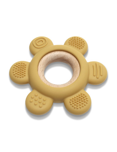 СИЛИКОНОВА ГРИЗАЛКА С БУК ЦВЕТЕ NATURAL YELLOW