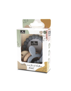 СИЛИКОНОВА ГРИЗАЛКА С БУК ЗАЙЧЕ NATURAL GREY 2