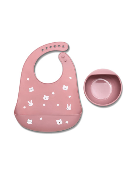 СИЛИКОНОВ СЕТ ЗА ХРАНЕНЕ 2ЧАСTИ NATURAL DEEP PINK