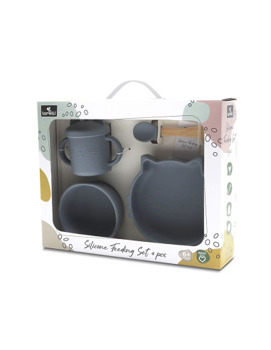 СИЛИКОНОВ СЕТ ЗА ХРАНЕНЕ 4 ЧАСТИ NATURAL GREY