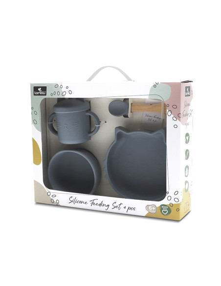 СИЛИКОНОВ СЕТ ЗА ХРАНЕНЕ 4 ЧАСТИ NATURAL GREY