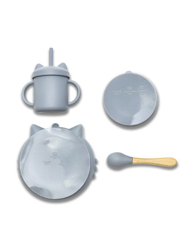 СИЛИКОНОВ СЕТ ЗА ХРАНЕНЕ 4 ЧАСТИ NATURAL GREY