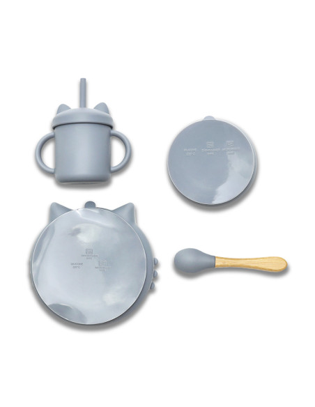 СИЛИКОНОВ СЕТ ЗА ХРАНЕНЕ 4 ЧАСТИ NATURAL GREY