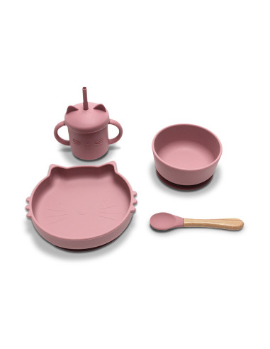 СИЛИКОНОВ СЕТ ЗА ХРАНЕНЕ 4 ЧАСТИ NATURAL DEEP PINK