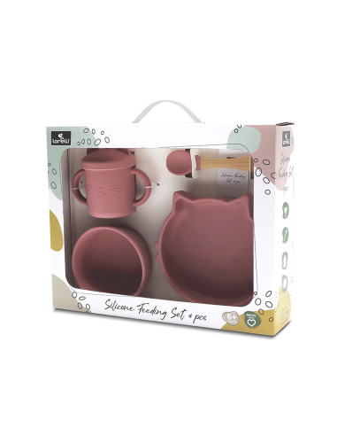 СИЛИКОНОВ СЕТ ЗА ХРАНЕНЕ 4 ЧАСТИ NATURAL DEEP PINK