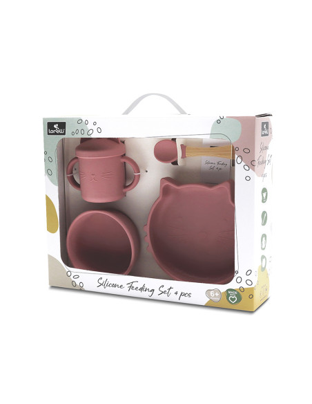 СИЛИКОНОВ СЕТ ЗА ХРАНЕНЕ 4 ЧАСТИ NATURAL DEEP PINK