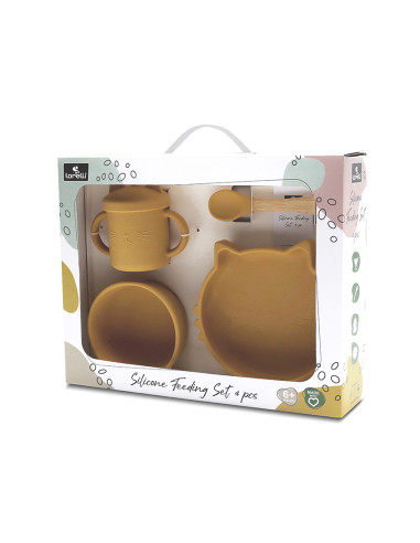 СИЛИКОНОВ СЕТ ЗА ХРАНЕНЕ 4 ЧАСТИ NATURAL YELLOW