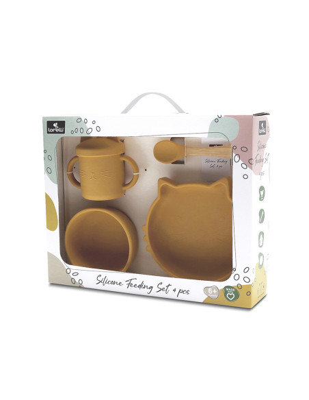 СИЛИКОНОВ СЕТ ЗА ХРАНЕНЕ 4 ЧАСТИ NATURAL YELLOW