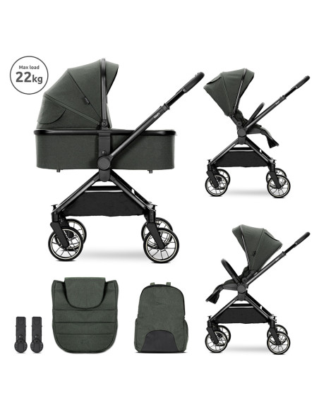 Д.КОЛИЧКА REYA 2in1 GREEN до 22 кг кош за новороде