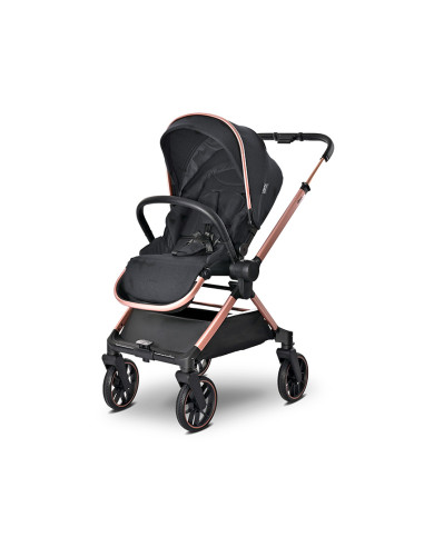 Д.КОЛИЧКА REYA 2in1 BLACK до22кг кош за новородено