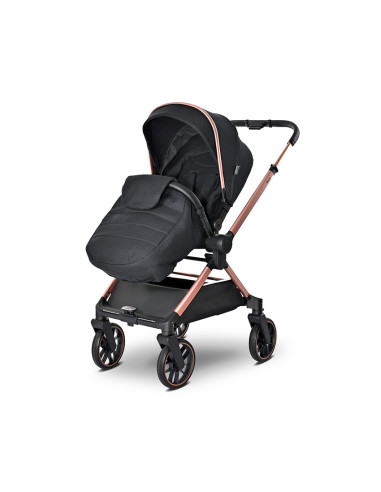 Д.КОЛИЧКА REYA 2in1 BLACK до22кг кош за новородено