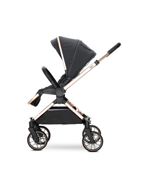 Д.КОЛИЧКА REYA 2in1 BLACK до22кг кош за новородено