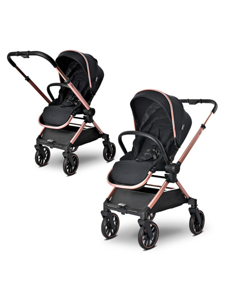 Д.КОЛИЧКА REYA 2in1 BLACK до22кг кош за новородено