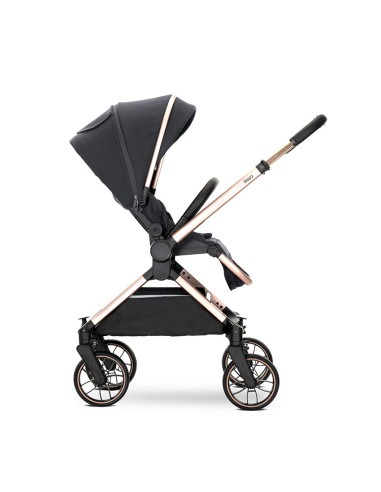 Д.КОЛИЧКА REYA 2in1 BLACK до22кг кош за новородено