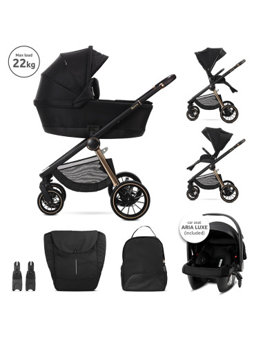 Д.КОЛИЧКА BIANCA BLACK 3 В 1 до 22кг с кош за ново