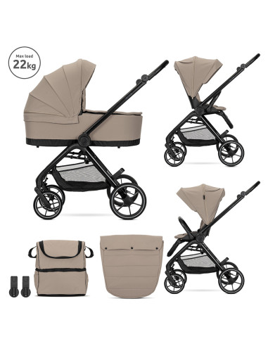 Д.КОЛИЧКА VENICE 2в1 до 22 кг BEIGE с кош за новор