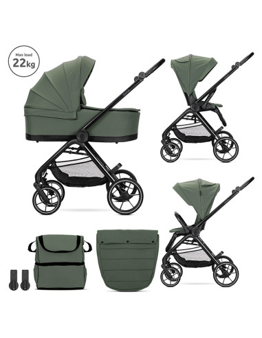 Д.КОЛИЧКА VENICE 2в1 до 22 кг GREEN с кош за новор