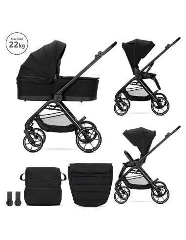 Д.КОЛИЧКА VENICE 2в1 до 22 кг BLACK с кош за новор