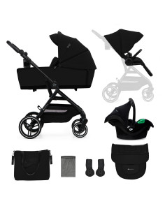 Kinderkraft YOXI бебешка количка 3в1 PURE BLACK