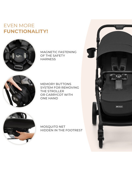 Kinderkraft YOXI бебешка количка 3в1 MOONLIGHT GREY