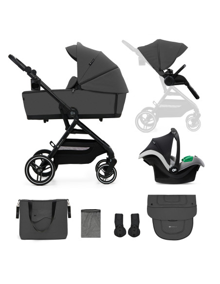 Kinderkraft YOXI бебешка количка 3в1 MOONLIGHT GREY