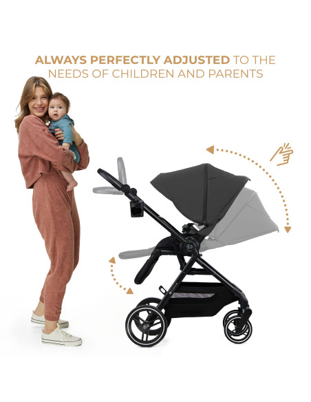 Kinderkraft YOXI бебешка количка 3в1 MOONLIGHT GREY