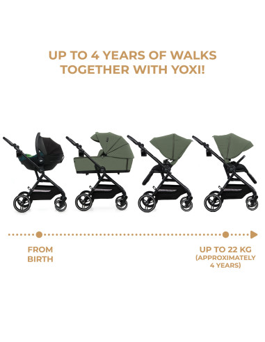 Kinderkraft YOXI бебешка количка 3в1 MYSTIC GREEN