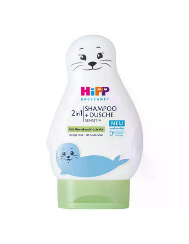 HIPP Babysanft 90124 2 в 1 Шампоан и Душ гел, измивна пяна, 200 мл