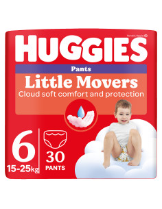Huggies Бебешки пелени гащички Little Movers 6, 15-25кг,... 2