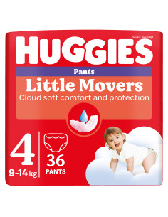 Huggies Бебешки пелени гащички Little Movers 4, 9-14кг,... 2