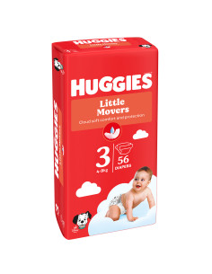 Huggies Бебешки пелени Little Movers 3, 4-9кг, 56 бр.