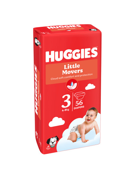 Huggies Бебешки пелени Little Movers 3, 4-9кг, 56 бр.