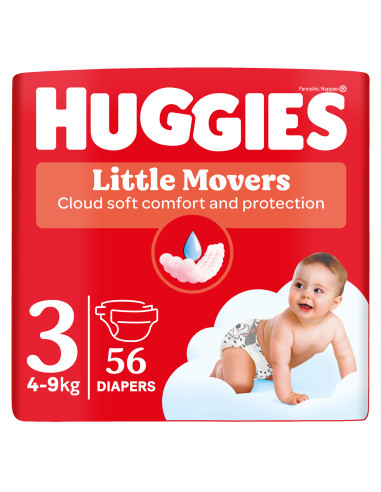 Huggies Бебешки пелени Little Movers 3, 4-9кг,...