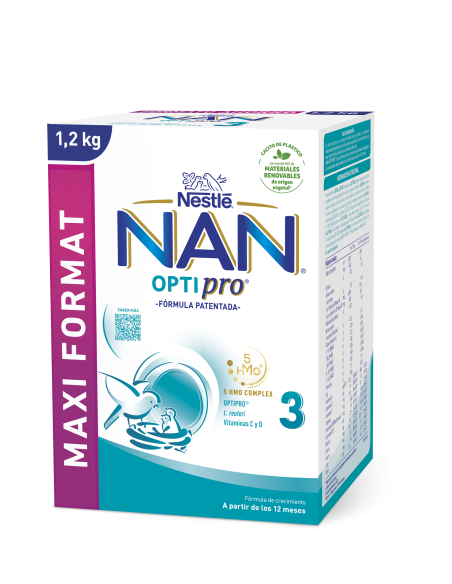 Nestlé NAN OPTIPRO 3 HM-O, 12+ месеца, Обогатена млечна напитка за малки деца на прах, картонена кутия, 1200 гр