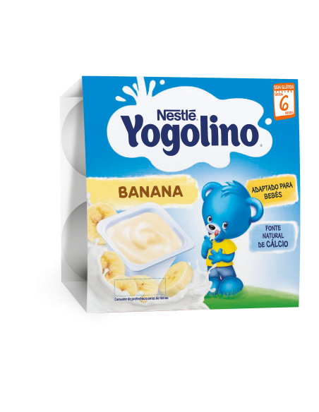 Nestlé YOGOLINO Бананов млечен десерт, от 6-ия месец, 100g (4бр. в опаковка)