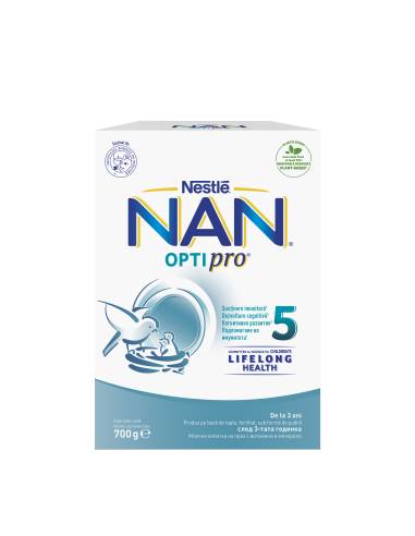 Nestlé NAN OPTIPRO 5, 3+ години, Обогатенa млечна напитка за деца на прах, кутия, 700g