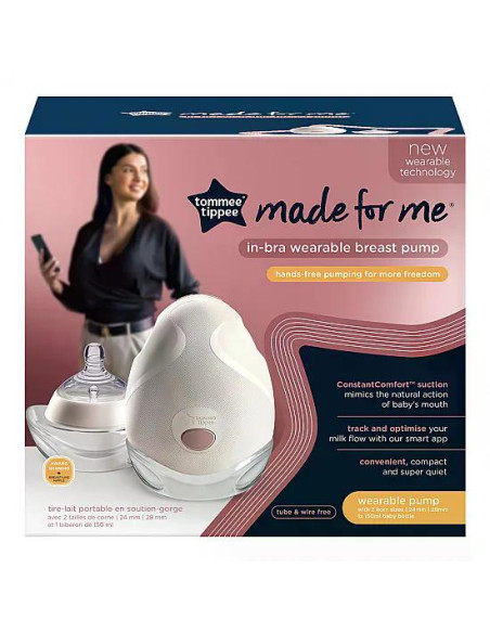 Безжична електрическа помпа за изцеждане на кърма Tommee Tippee Made For Me HANDS-FREE, с мобилно приложение, до 4 часа работа н