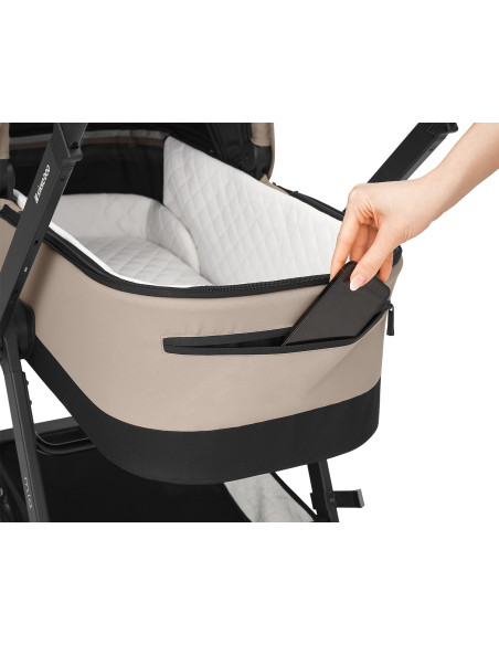 Комбинирана количка 3в1 с кош за новородено Mia Beige