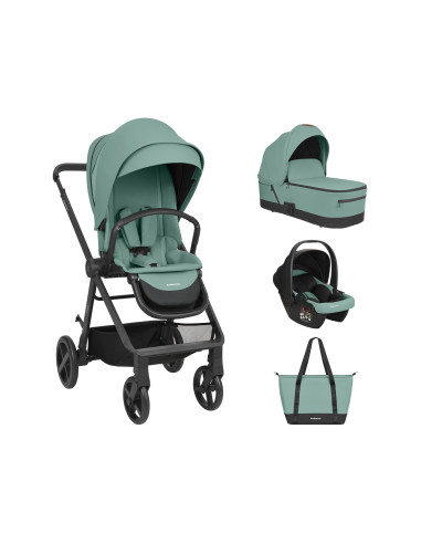 Комбинирана количка 3в1 с кош за новородено Mia Mint