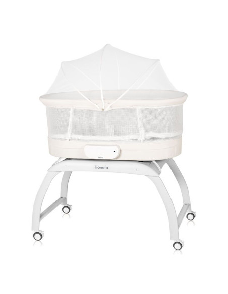 Бебешка кошара Next to me Lionelo Coral люлееща се, с вградена везна