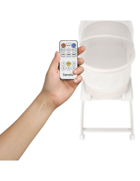 Бебешка кошара Next to me Lionelo Coral люлееща се, с вградена везна