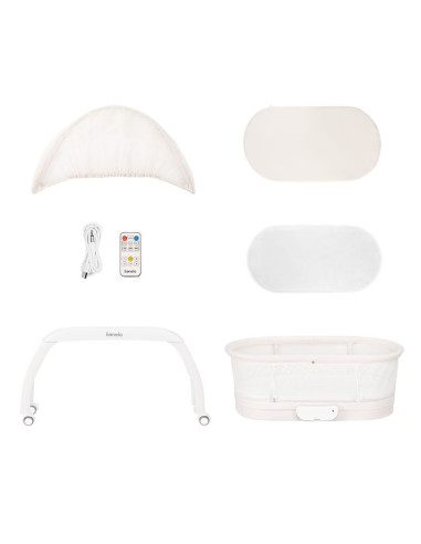 Бебешка кошара Next to me Lionelo Coral люлееща...