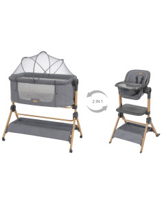 2в1 Мини кошара + Стол за хранене Sleat Me Grey