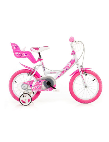 Детско колело бяло Dino Bikes Little Heart 14“