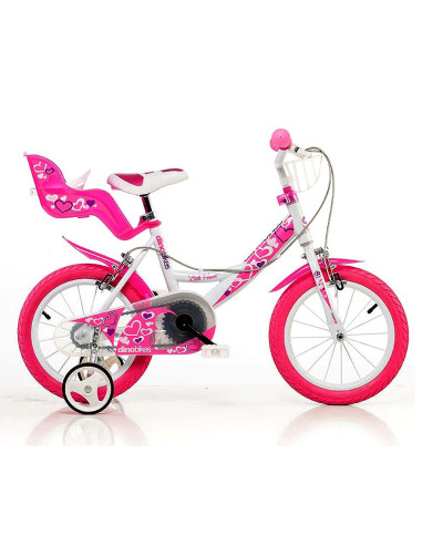 Детско колело бяло Dino Bikes Little Heart 16"