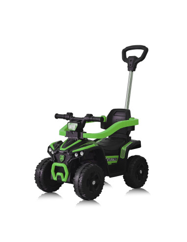 Количка за яздене с дръжка "ATV" зелена