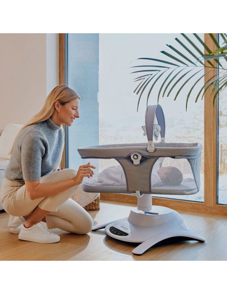 Бебешка люлка 2 в 1 с кош Lionelo Bella, 5 режима на люлеене, нощен режим, автоматичен старт, 12 мелодии