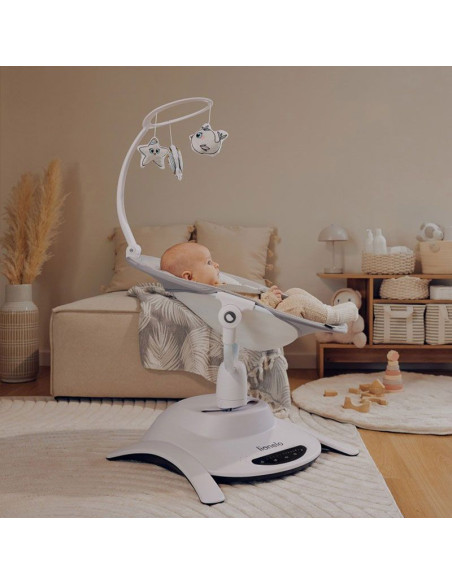 Бебешка люлка 2 в 1 с кош Lionelo Bella, 5 режима на люлеене, нощен режим, автоматичен старт, 12 мелодии